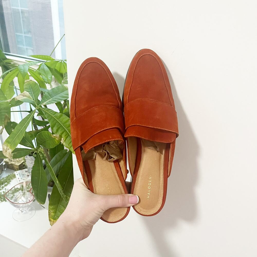Halogen Rust Red Mules Size 10